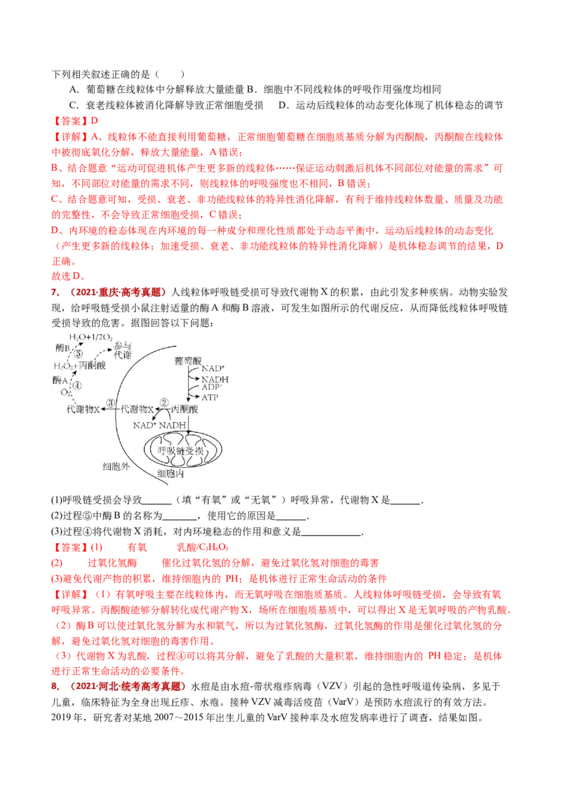 五年（2021-2025）全国高考生物真题分类汇编专题13内环境及其稳态（全国通用）（解析版）_高考真题分类汇编_高考生物真题分类汇编（全国通用）五年（2021-2025）