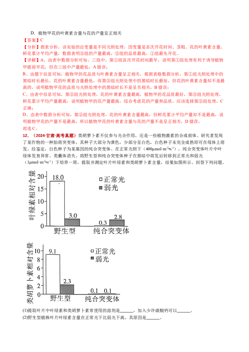 五年（2021-2025）全国高考生物真题分类汇编专题05细胞呼吸和光合作用（全国通用）（解析版）_高考真题分类汇编_高考生物真题分类汇编（全国通用）五年（2021-2025）