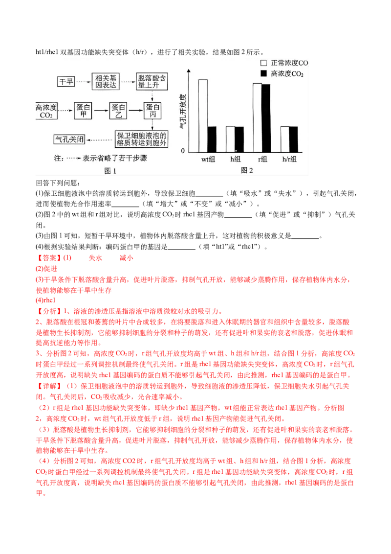 五年（2021-2025）全国高考生物真题分类汇编专题05细胞呼吸和光合作用（全国通用）（解析版）_高考真题分类汇编_高考生物真题分类汇编（全国通用）五年（2021-2025）