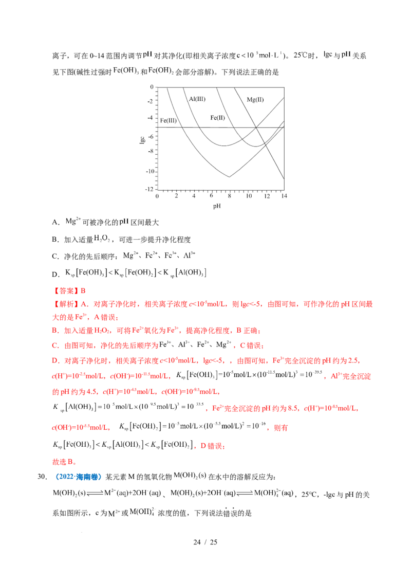 专题19水溶液中的离子平衡及其应用（解析）_高考真题分类汇编_高考化学真题分类汇编（全国通用）五年（2021-2025）