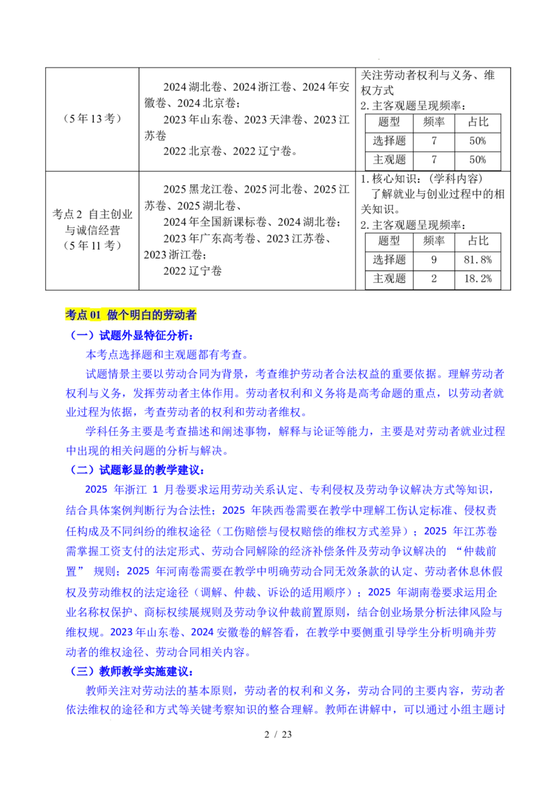 专题24就业与创业（全国通用）（解析版）_高考真题分类汇编_高考政治真题分类汇编（全国通用）五年（2021-2025）