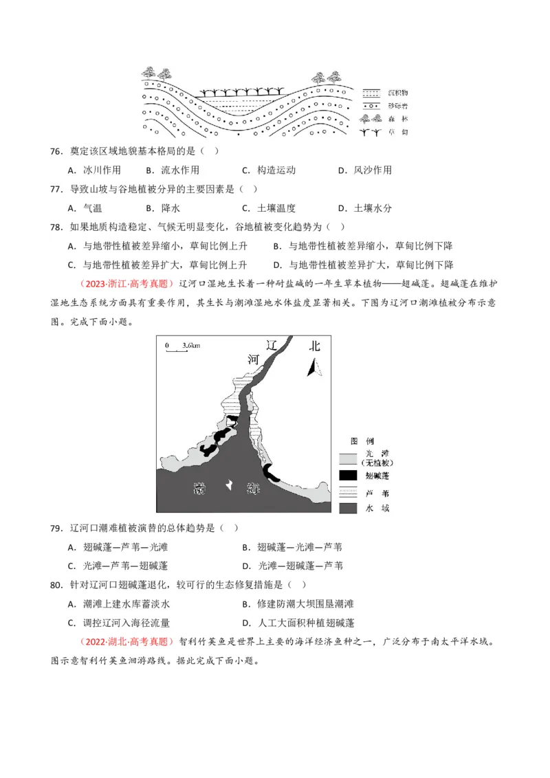 五年（2021-2025）高考地理真题分类汇编专题06自然环境的整体性与差异性（全国通用）（原卷版）_高考真题分类汇编_高考地理真题分类汇编（全国通用）五年（2021-2025）_pdf