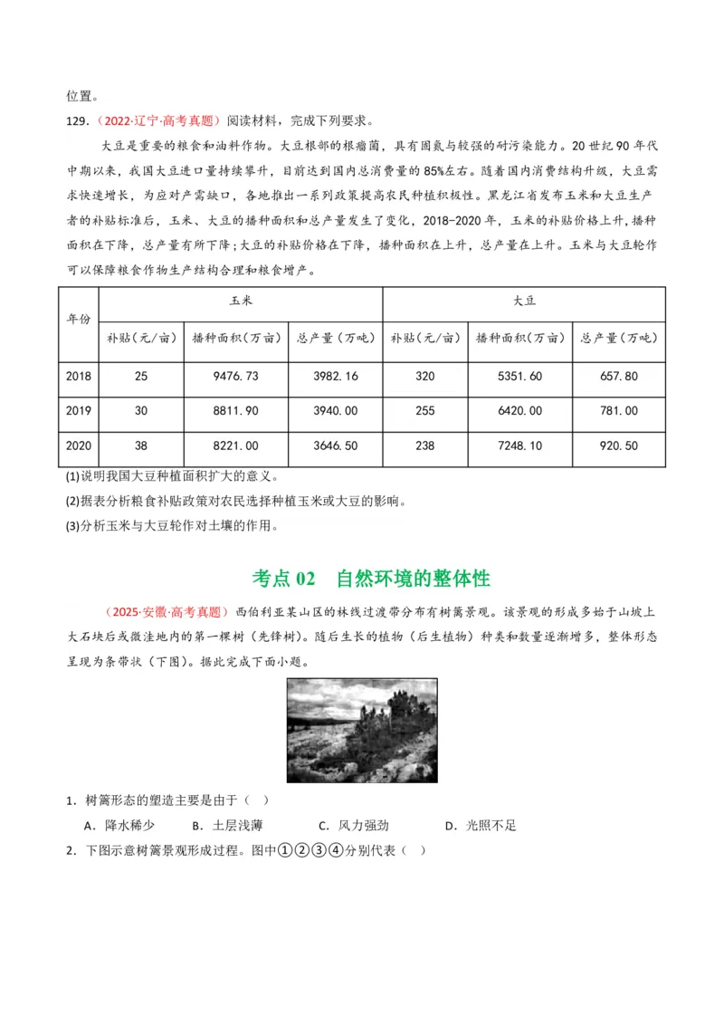 五年（2021-2025）高考地理真题分类汇编专题06自然环境的整体性与差异性（全国通用）（原卷版）_高考真题分类汇编_高考地理真题分类汇编（全国通用）五年（2021-2025）_pdf