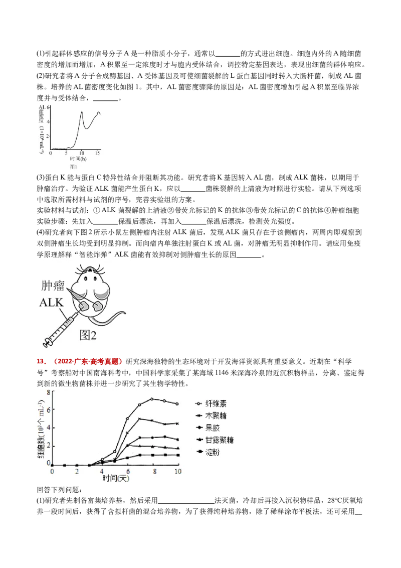 五年（2021-2025）全国高考生物真题分类汇编专题20发酵工程（全国通用）（原卷版）_高考真题分类汇编_高考生物真题分类汇编（全国通用）五年（2021-2025）