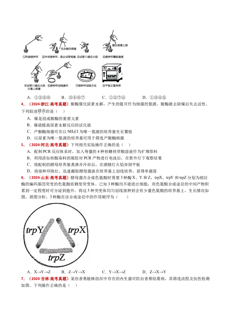 五年（2021-2025）全国高考生物真题分类汇编专题20发酵工程（全国通用）（原卷版）_高考真题分类汇编_高考生物真题分类汇编（全国通用）五年（2021-2025）