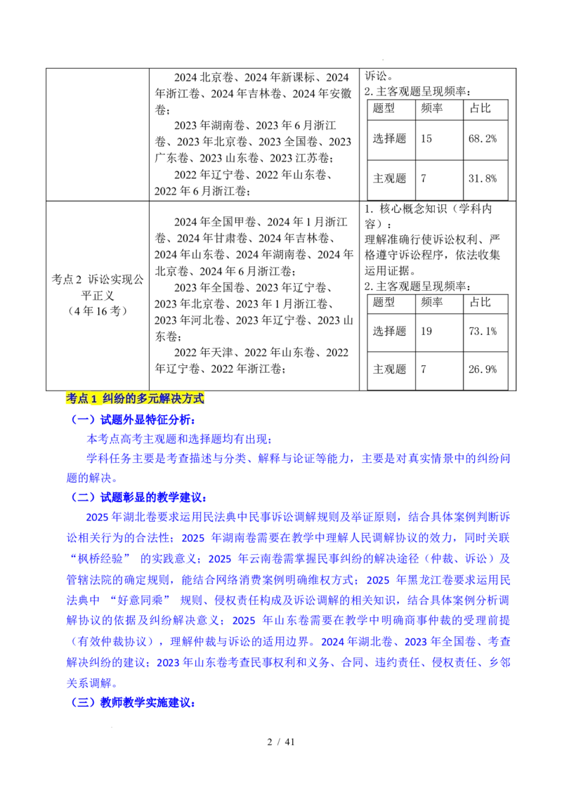 专题25社会争议解决（全国通用）（解析版）_高考真题分类汇编_高考政治真题分类汇编（全国通用）五年（2021-2025）