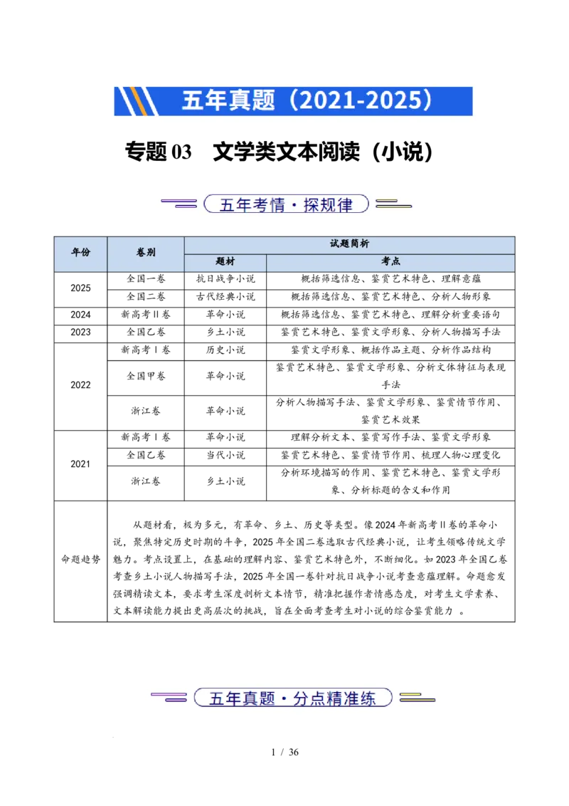 专题03文学类文本阅读（小说）（全国通用）（解析版）_高考真题分类汇编_高考语文真题分类汇编（全国通用）五年（2021-2025）_专题03文学类文本阅读（小说）全国通用