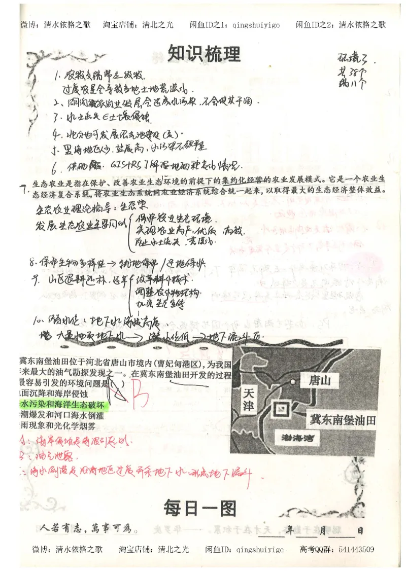 1.衡水中学高考积累与改错_地理（第1本）_284页_高中衡水学霸笔记_高中全部赠品_错题集高中九科_地理积累与改错