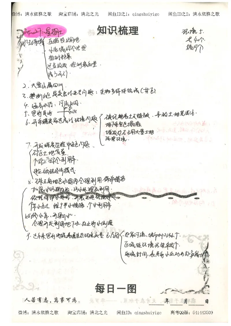 1.衡水中学高考积累与改错_地理（第1本）_284页_高中衡水学霸笔记_高中全部赠品_错题集高中九科_地理积累与改错