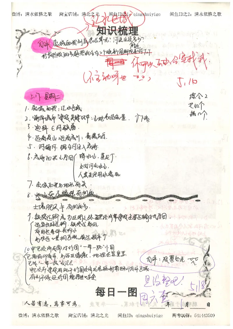 1.衡水中学高考积累与改错_地理（第1本）_284页_高中衡水学霸笔记_高中全部赠品_错题集高中九科_地理积累与改错