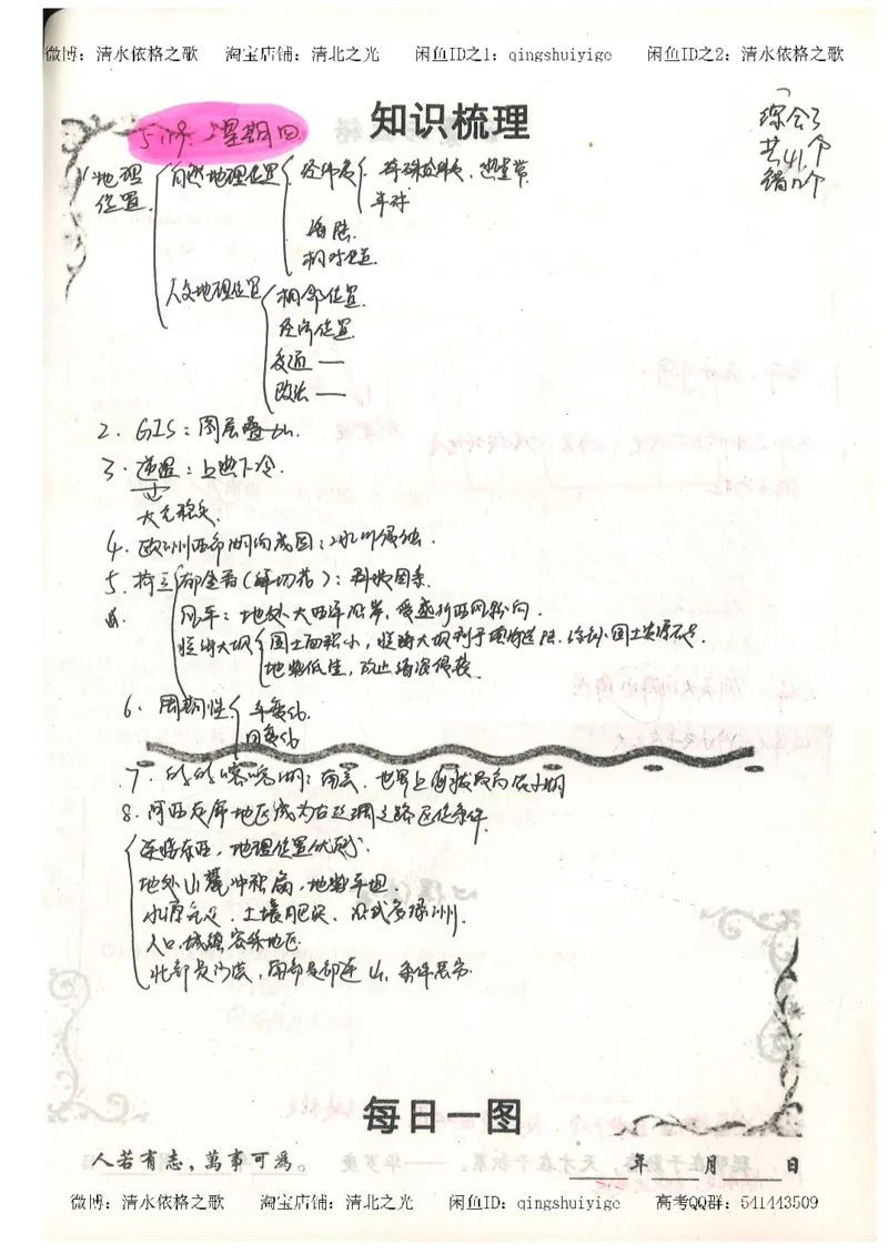 1.衡水中学高考积累与改错_地理（第1本）_284页_高中衡水学霸笔记_高中全部赠品_错题集高中九科_地理积累与改错