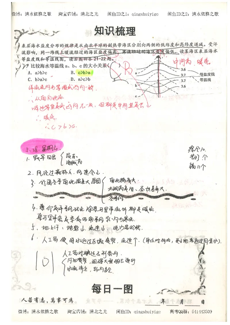 1.衡水中学高考积累与改错_地理（第1本）_284页_高中衡水学霸笔记_高中全部赠品_错题集高中九科_地理积累与改错