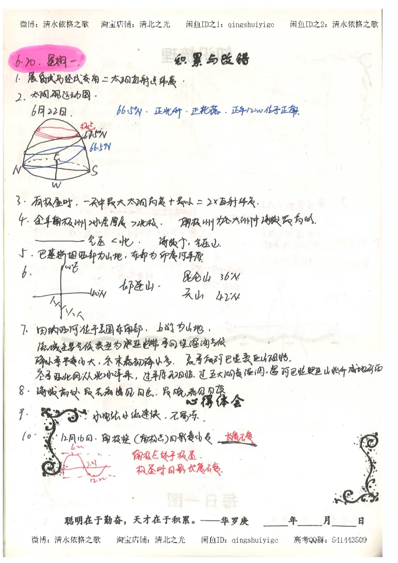1.衡水中学高考积累与改错_地理（第1本）_284页_高中衡水学霸笔记_高中全部赠品_错题集高中九科_地理积累与改错
