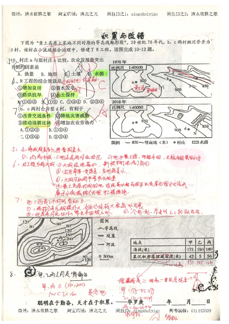 1.衡水中学高考积累与改错_地理（第1本）_284页_高中衡水学霸笔记_高中全部赠品_错题集高中九科_地理积累与改错
