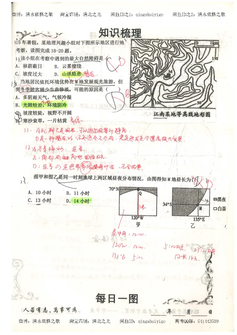 1.衡水中学高考积累与改错_地理（第1本）_284页_高中衡水学霸笔记_高中全部赠品_错题集高中九科_地理积累与改错