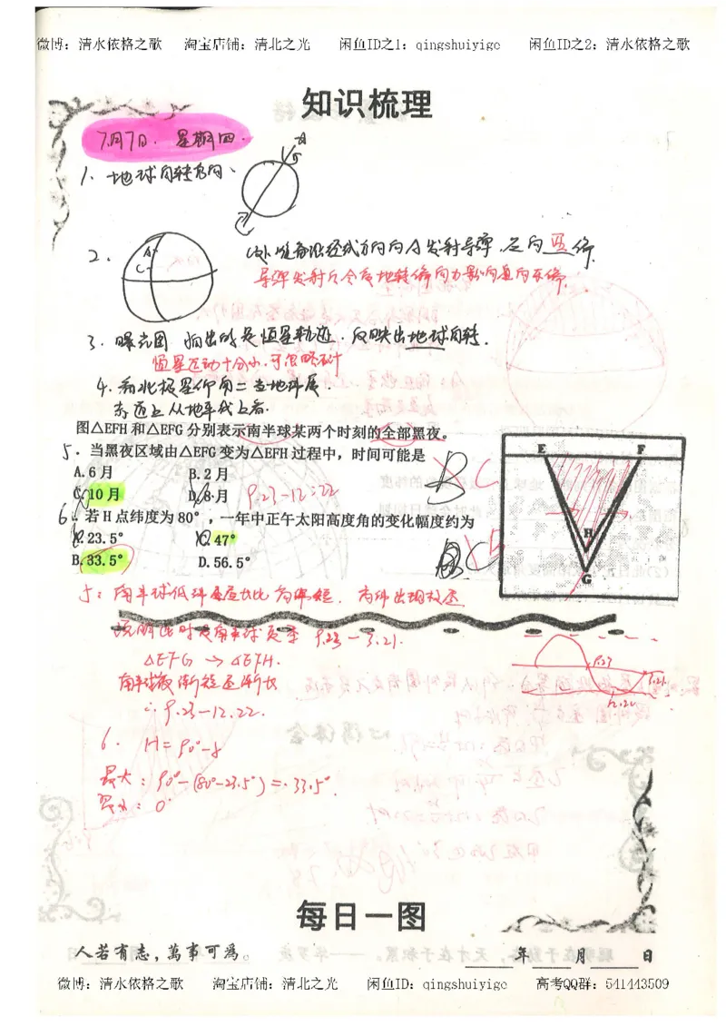1.衡水中学高考积累与改错_地理（第1本）_284页_高中衡水学霸笔记_高中全部赠品_错题集高中九科_地理积累与改错
