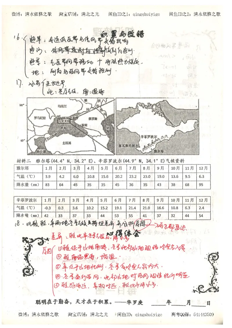 1.衡水中学高考积累与改错_地理（第1本）_284页_高中衡水学霸笔记_高中全部赠品_错题集高中九科_地理积累与改错