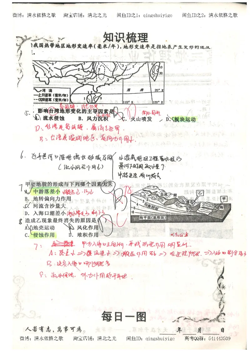 1.衡水中学高考积累与改错_地理（第1本）_284页_高中衡水学霸笔记_高中全部赠品_错题集高中九科_地理积累与改错