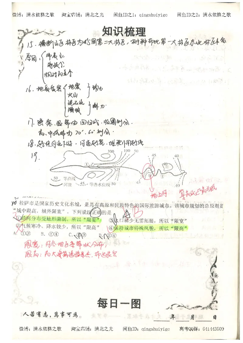 1.衡水中学高考积累与改错_地理（第1本）_284页_高中衡水学霸笔记_高中全部赠品_错题集高中九科_地理积累与改错