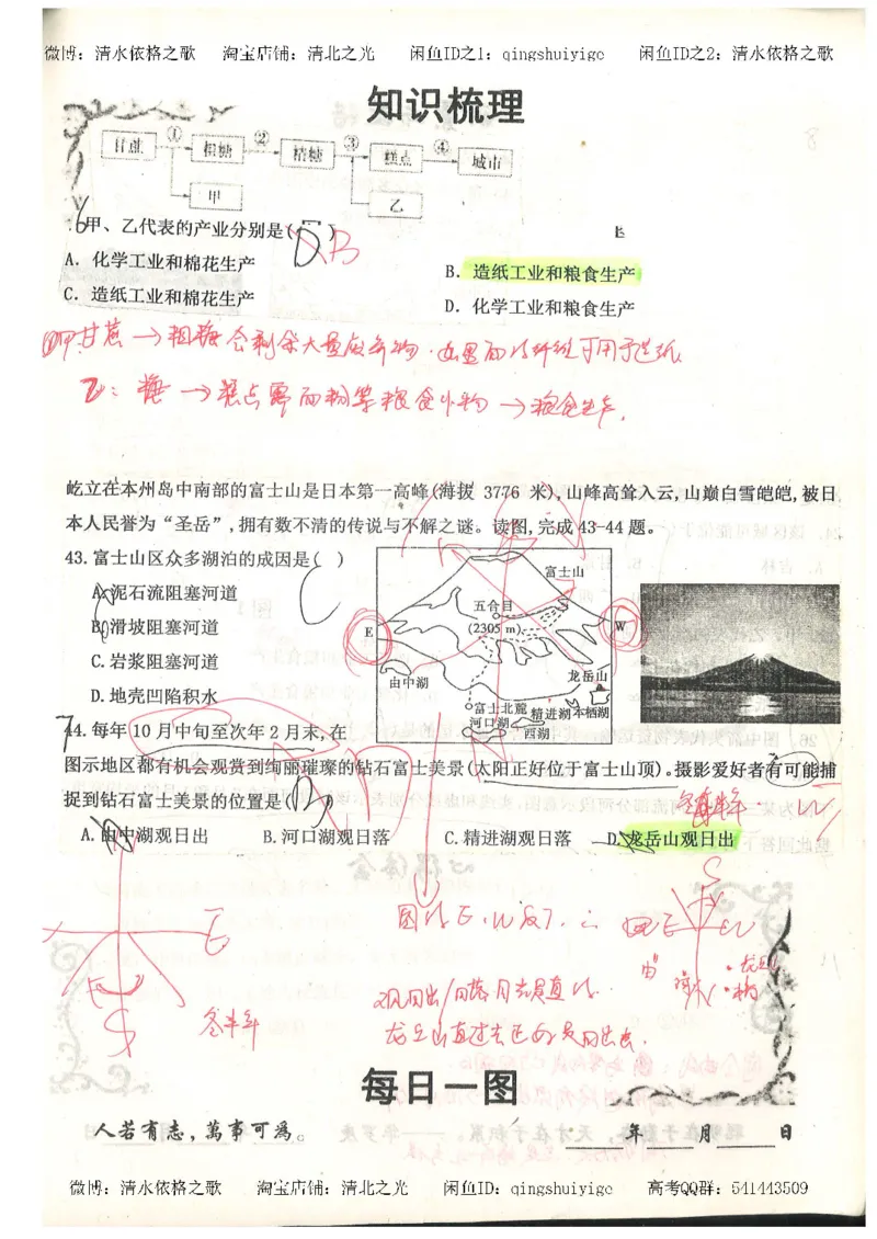 1.衡水中学高考积累与改错_地理（第1本）_284页_高中衡水学霸笔记_高中全部赠品_错题集高中九科_地理积累与改错