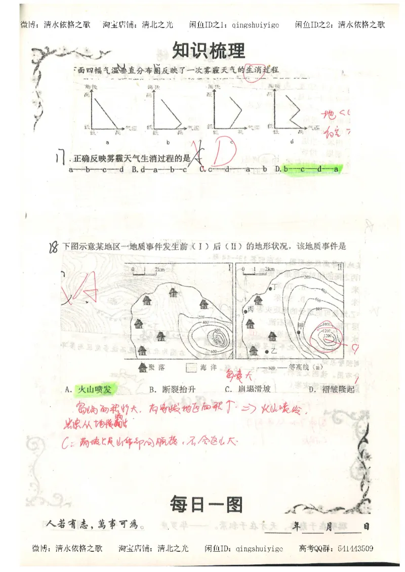 1.衡水中学高考积累与改错_地理（第1本）_284页_高中衡水学霸笔记_高中全部赠品_错题集高中九科_地理积累与改错