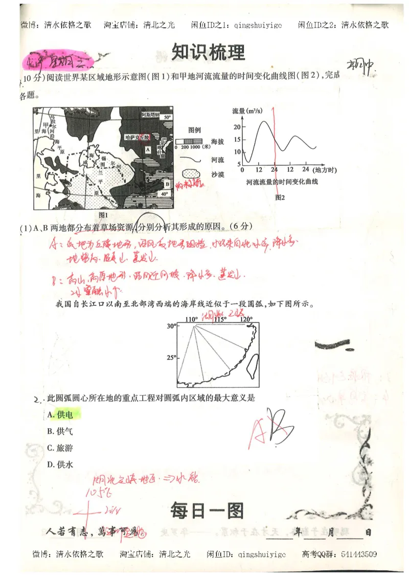1.衡水中学高考积累与改错_地理（第1本）_284页_高中衡水学霸笔记_高中全部赠品_错题集高中九科_地理积累与改错