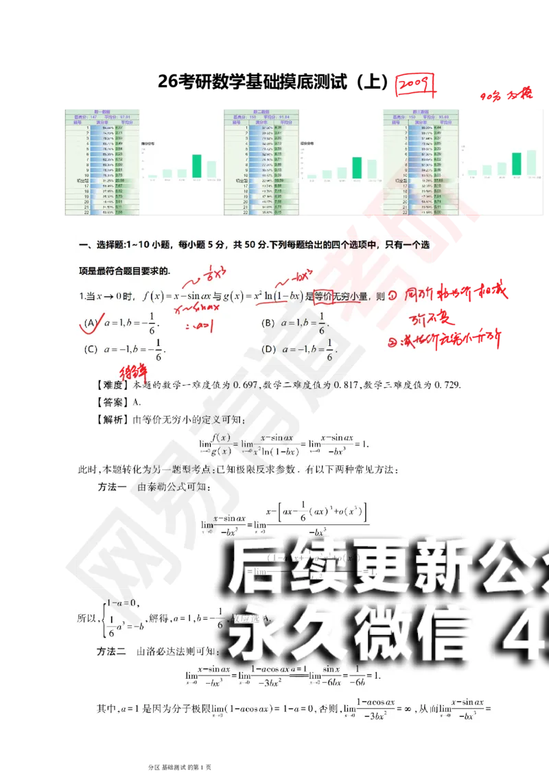 (147)--基础综合测试讲评笔记小节_01.2026考研数学有道武忠祥刘金峰全程班_01.2026考研数学武忠祥刘金峰全程班_00.书籍和讲义_{2}--资料