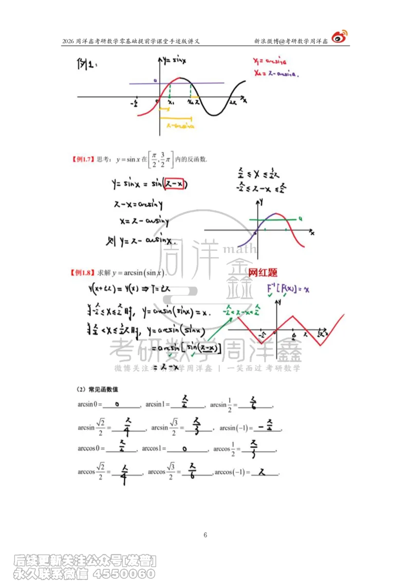 023.2026考研数学零基础提前学2（周洋鑫）_已解密_04.2026考研数学周洋鑫数学笑过_00.随课资料