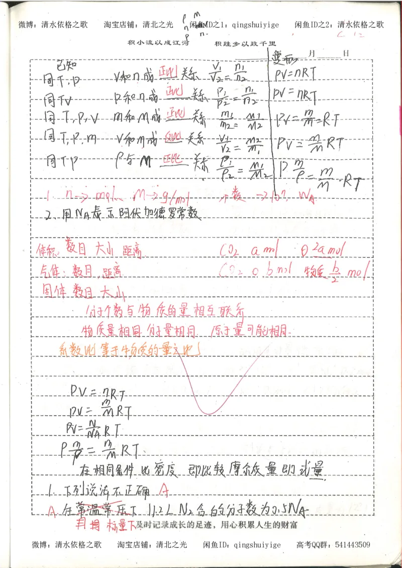 1.衡水中学高考积累与改错_高一化学（第1本）_114页_高中衡水学霸笔记_高中全部赠品_错题集高中九科_化学积累与改错