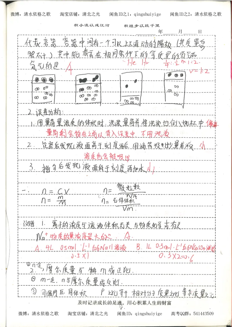 1.衡水中学高考积累与改错_高一化学（第1本）_114页_高中衡水学霸笔记_高中全部赠品_错题集高中九科_化学积累与改错