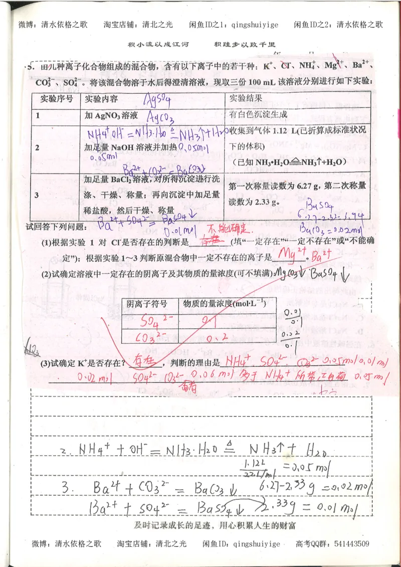 1.衡水中学高考积累与改错_高一化学（第1本）_114页_高中衡水学霸笔记_高中全部赠品_错题集高中九科_化学积累与改错