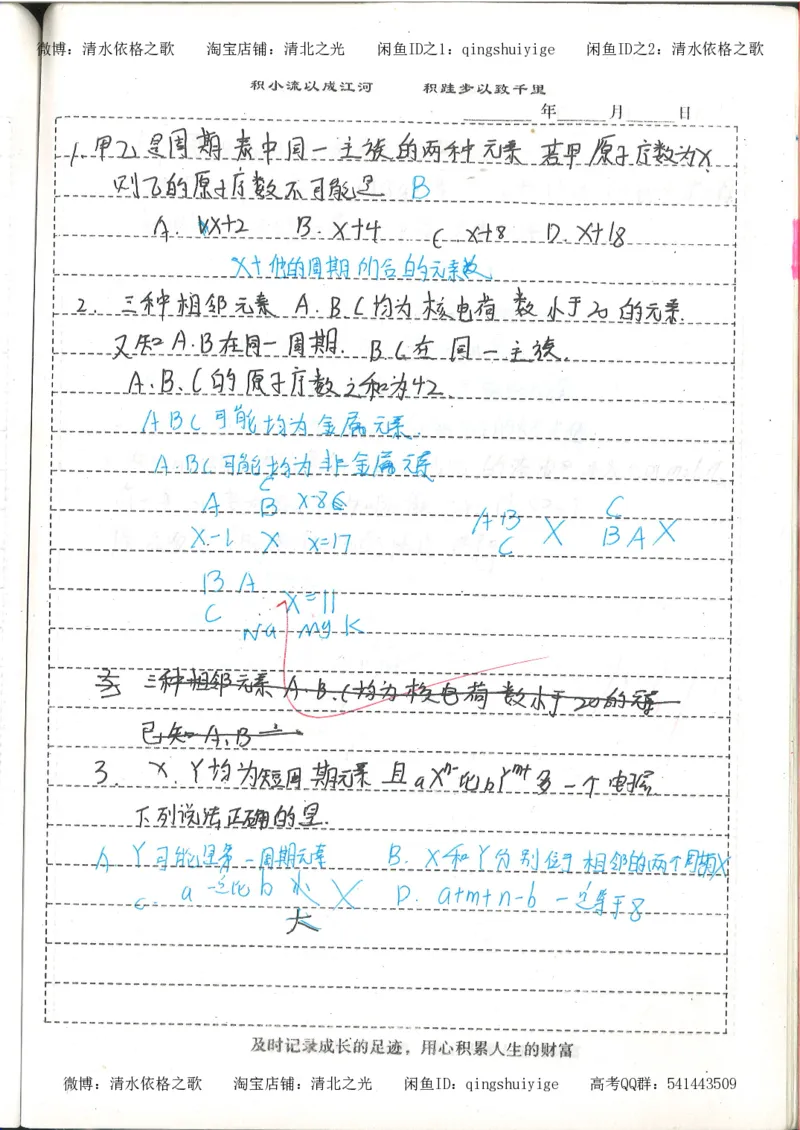 1.衡水中学高考积累与改错_高一化学（第1本）_114页_高中衡水学霸笔记_高中全部赠品_错题集高中九科_化学积累与改错