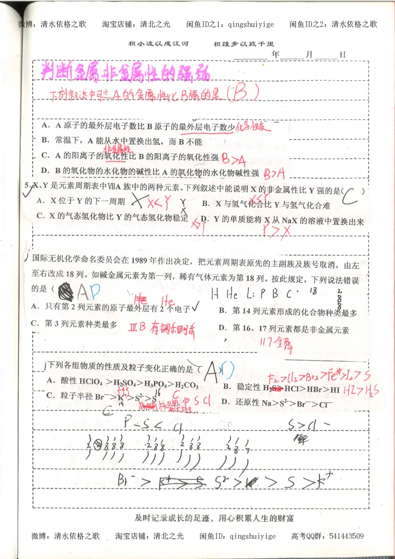 1.衡水中学高考积累与改错_高一化学（第1本）_114页_高中衡水学霸笔记_高中全部赠品_错题集高中九科_化学积累与改错