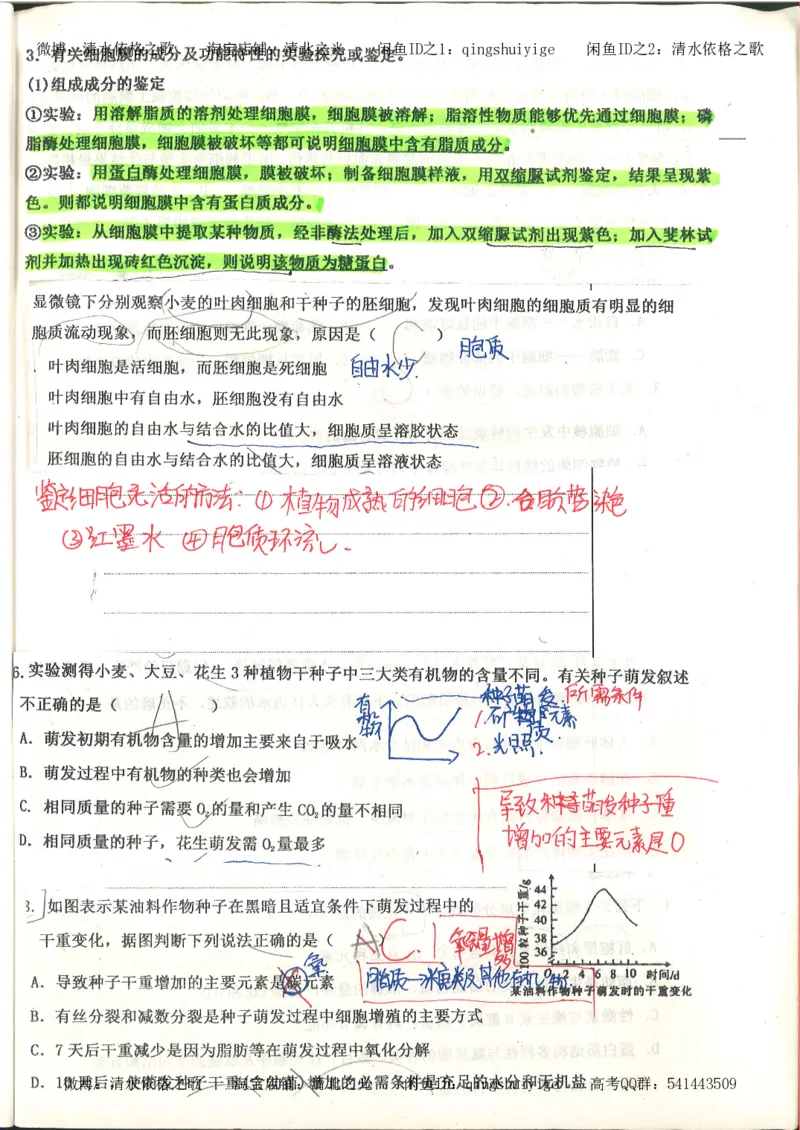 高考积累与改错_生物_121页_高中衡水学霸笔记_高中全部赠品_错题集高中九科_生物积累与改错
