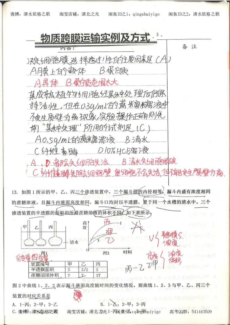 高考积累与改错_生物_121页_高中衡水学霸笔记_高中全部赠品_错题集高中九科_生物积累与改错