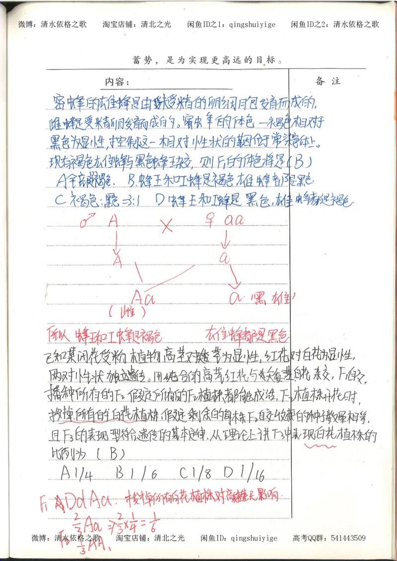 高考积累与改错_生物_121页_高中衡水学霸笔记_高中全部赠品_错题集高中九科_生物积累与改错