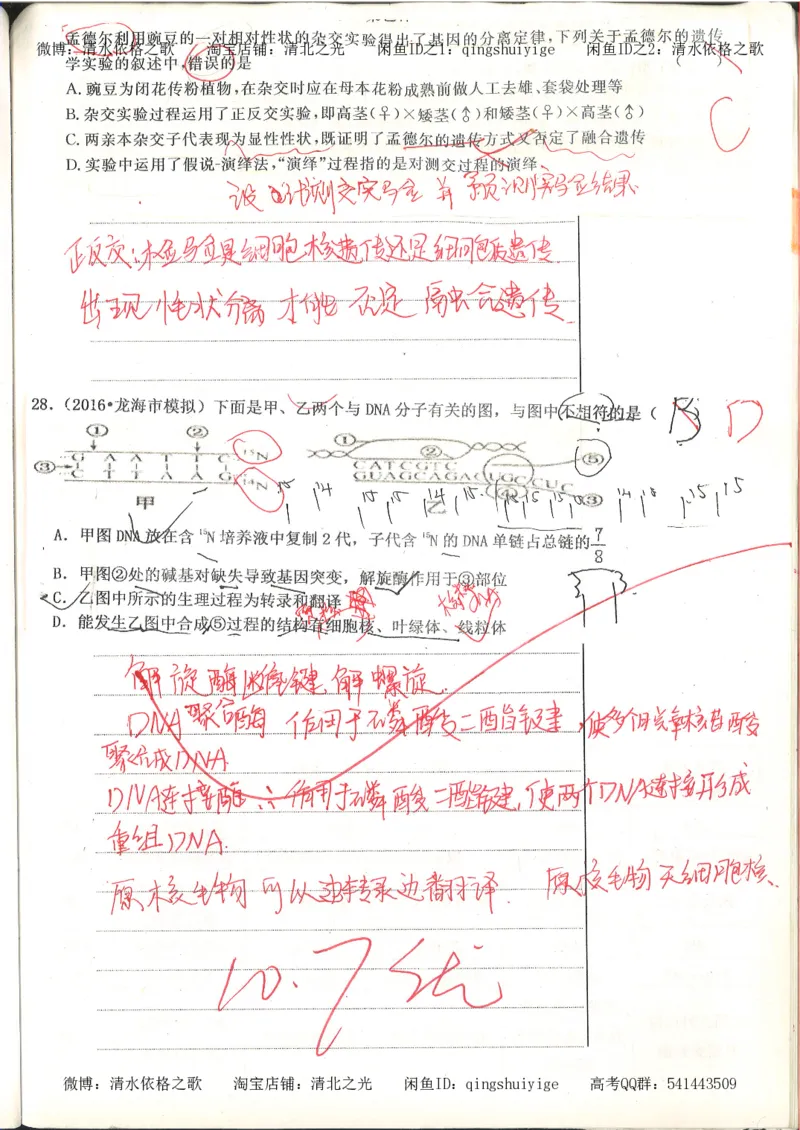 高考积累与改错_生物_121页_高中衡水学霸笔记_高中全部赠品_错题集高中九科_生物积累与改错