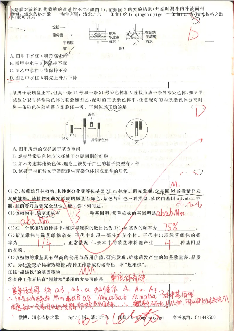 高考积累与改错_生物_121页_高中衡水学霸笔记_高中全部赠品_错题集高中九科_生物积累与改错