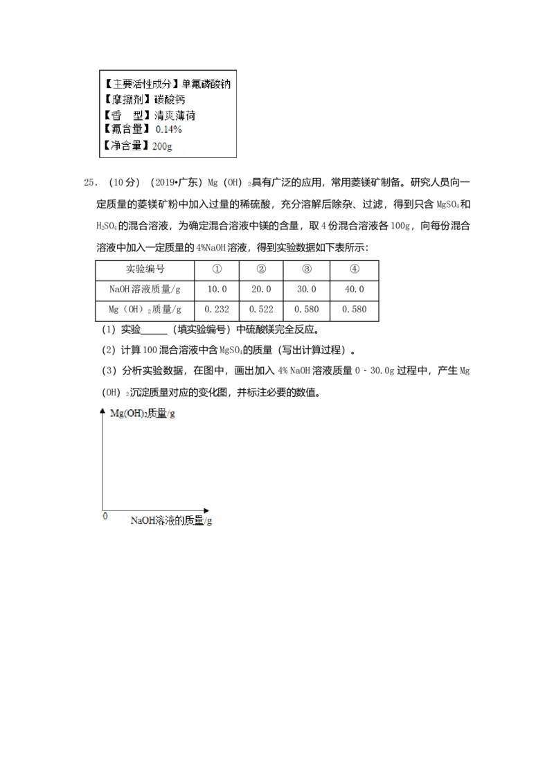 2019年广东省中考化学真题（空白卷）_❤广东中考真题备考2026_5.广东中考化学2008-2025