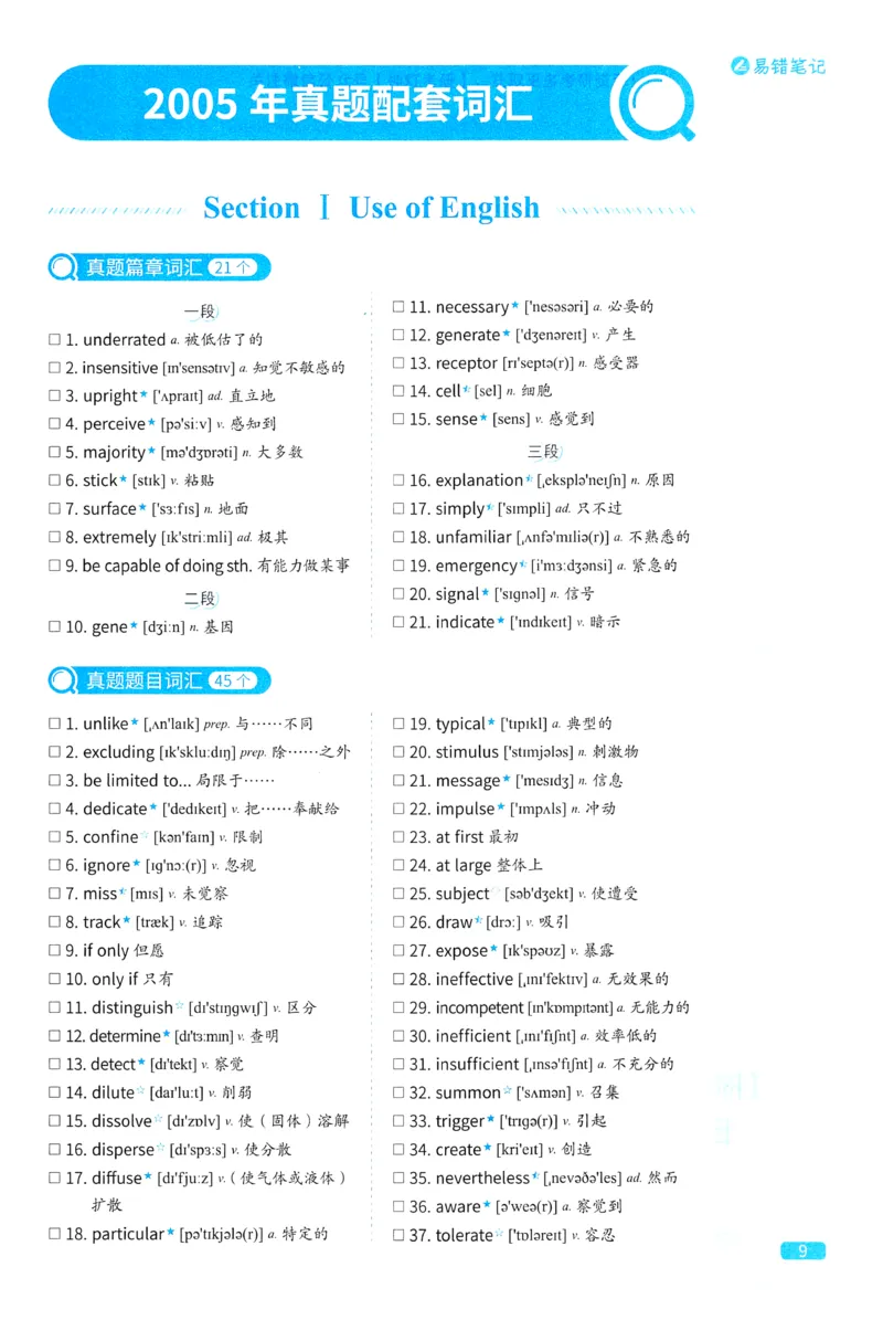 2024考研真相英语一真题配套词汇（2004-2023）_41考研英语一二历年真题解析_英语一_真题配套词汇
