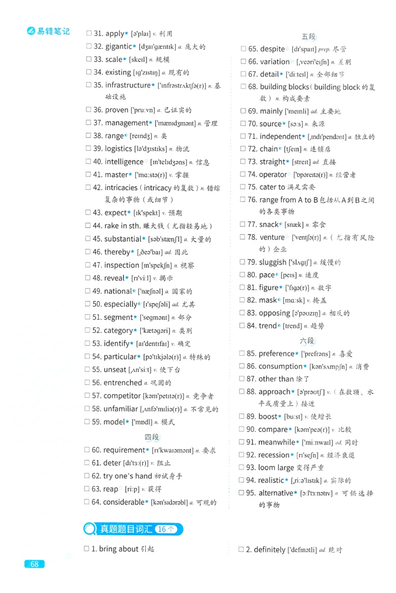 2024考研真相英语一真题配套词汇（2004-2023）_41考研英语一二历年真题解析_英语一_真题配套词汇