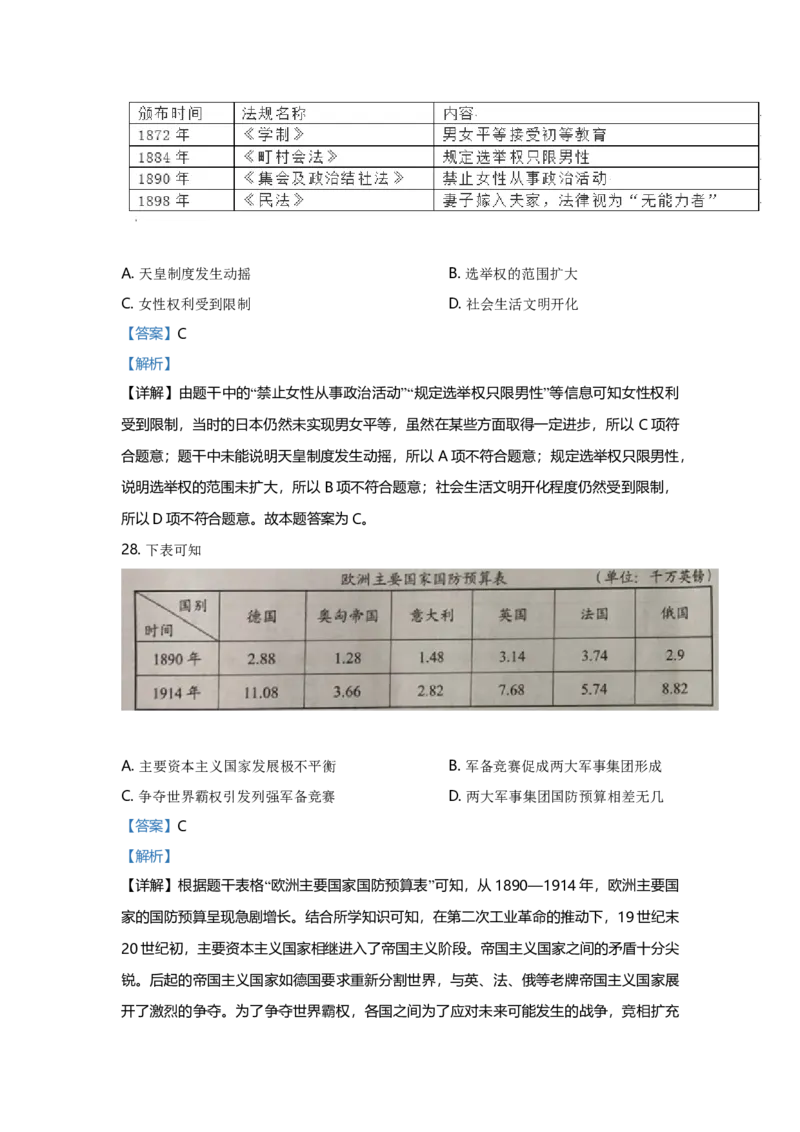 2021年广东省中考历史真题（解析卷）_❤广东中考真题备考2026_6.广东中考历史2008-2025