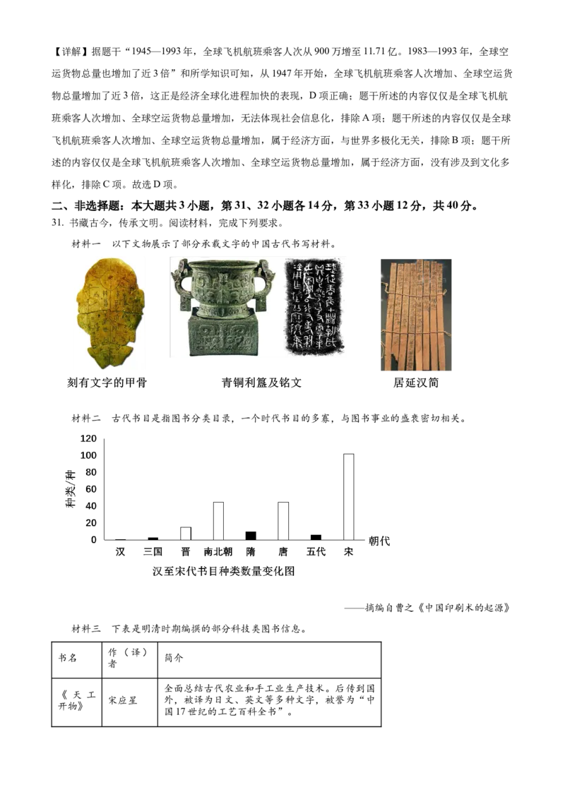 2024年广东省中考历史真题（解析卷）_❤广东中考真题备考2026_6.广东中考历史2008-2025