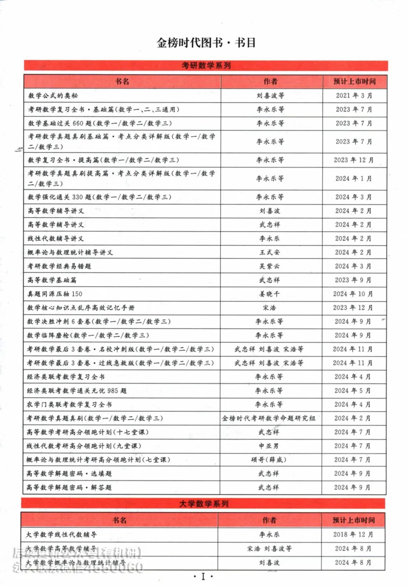 2025考研数学基础过关660题答案册（数学一）_01.2026考研数学有道武忠祥刘金峰全程班_01.2026考研数学武忠祥刘金峰全程班_00.书籍和讲义_00.配套书籍_26版660题数一_2025版