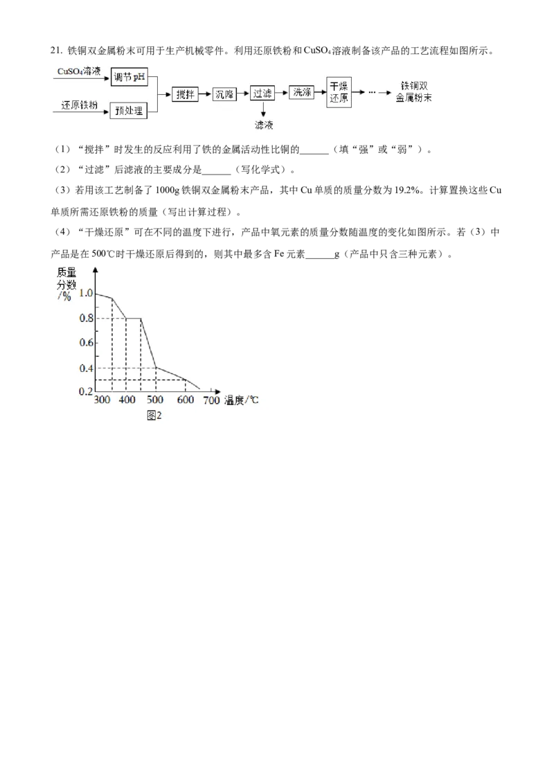 2022年广东省中考化学真题（空白卷）_❤广东中考真题备考2026_5.广东中考化学2008-2025