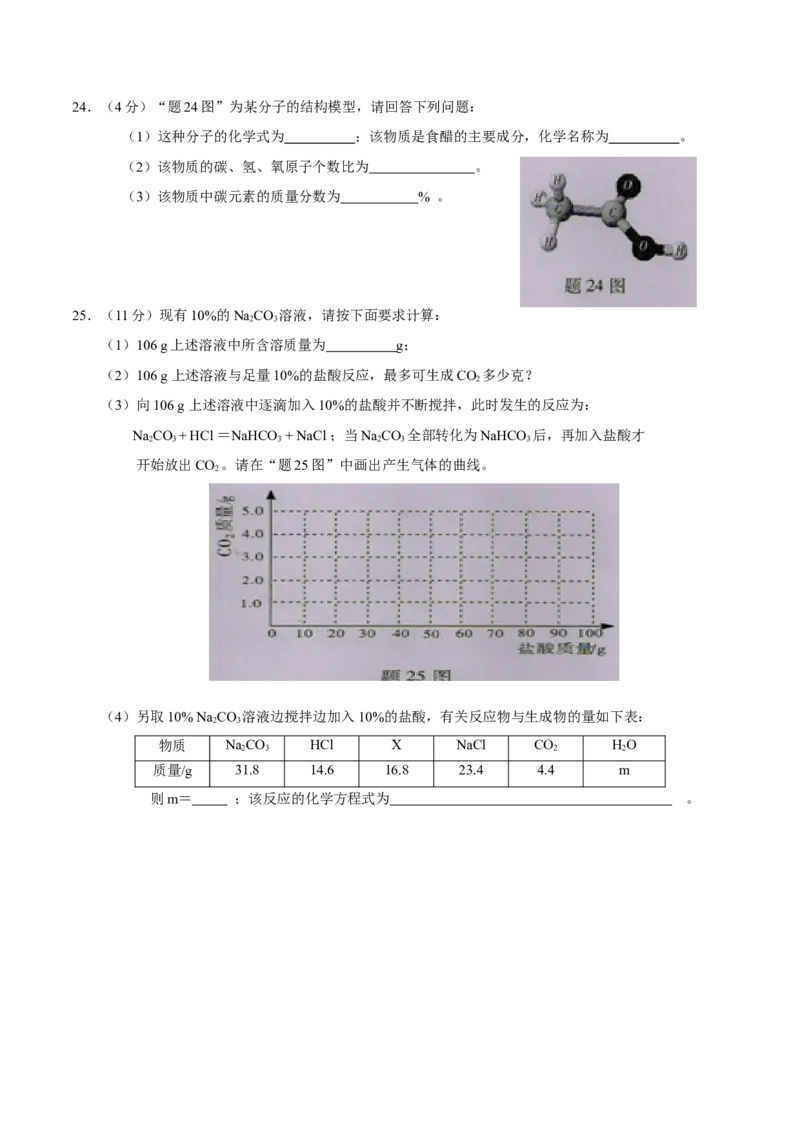 2015年广东省中考化学真题（空白卷）_❤广东中考真题备考2026_5.广东中考化学2008-2025