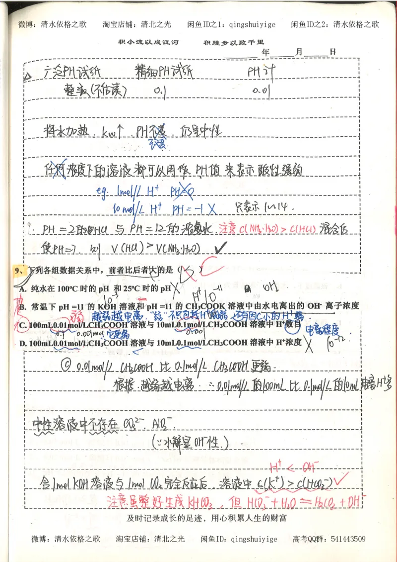 化学积累改错_178页_高中衡水学霸笔记_高中全部赠品_错题集高中九科_化学积累与改错