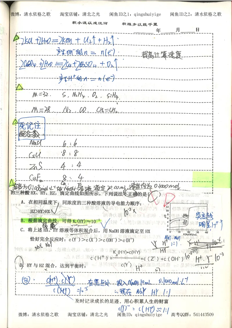 化学积累改错_178页_高中衡水学霸笔记_高中全部赠品_错题集高中九科_化学积累与改错