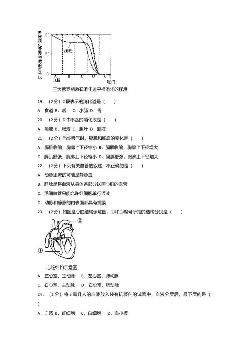 2012年广东省中考生物真题及答案_❤广东中考真题备考2026_8.广东中考生物2008-2025