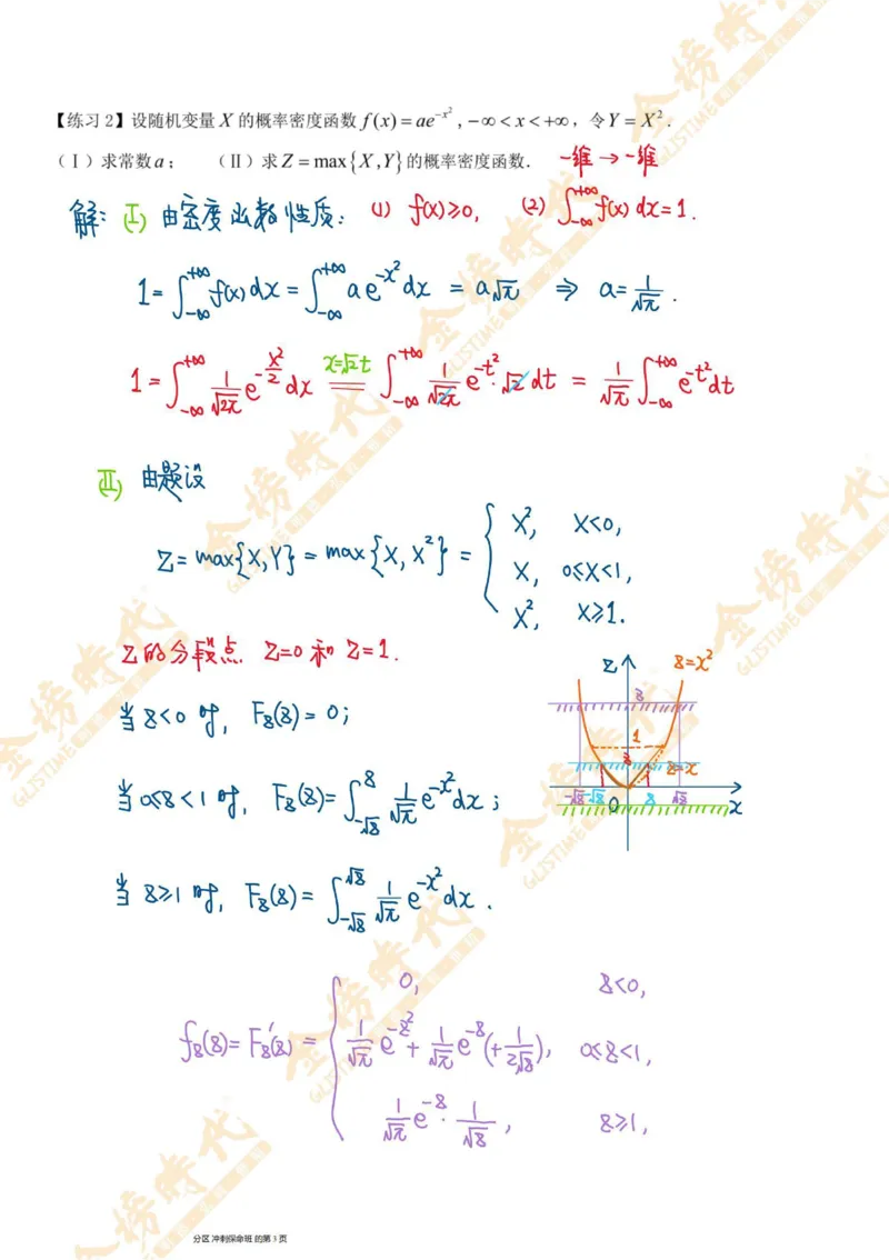 概率统计专题第02节一维随机变量函数的分布（二）（手写板书）_07.2026考研数学李永乐全程班_01.2026考研数学金榜李永乐_09.李永乐&times;薛威26考研数学保命班_00.配课讲义